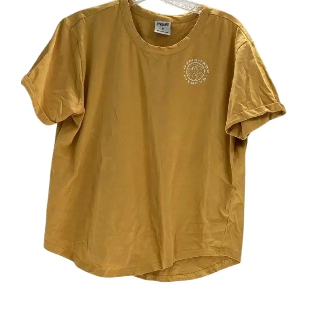 GymShark Back Print GFX Legacy TShirt Mustard Yellow Short Sleeve Women's Medium